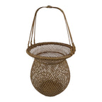 Japanese Handwoven Bamboo Basket Vtg Kago Ikebana Flower Arrangement Vase B270-KT - Basket-chidorivintage.com
