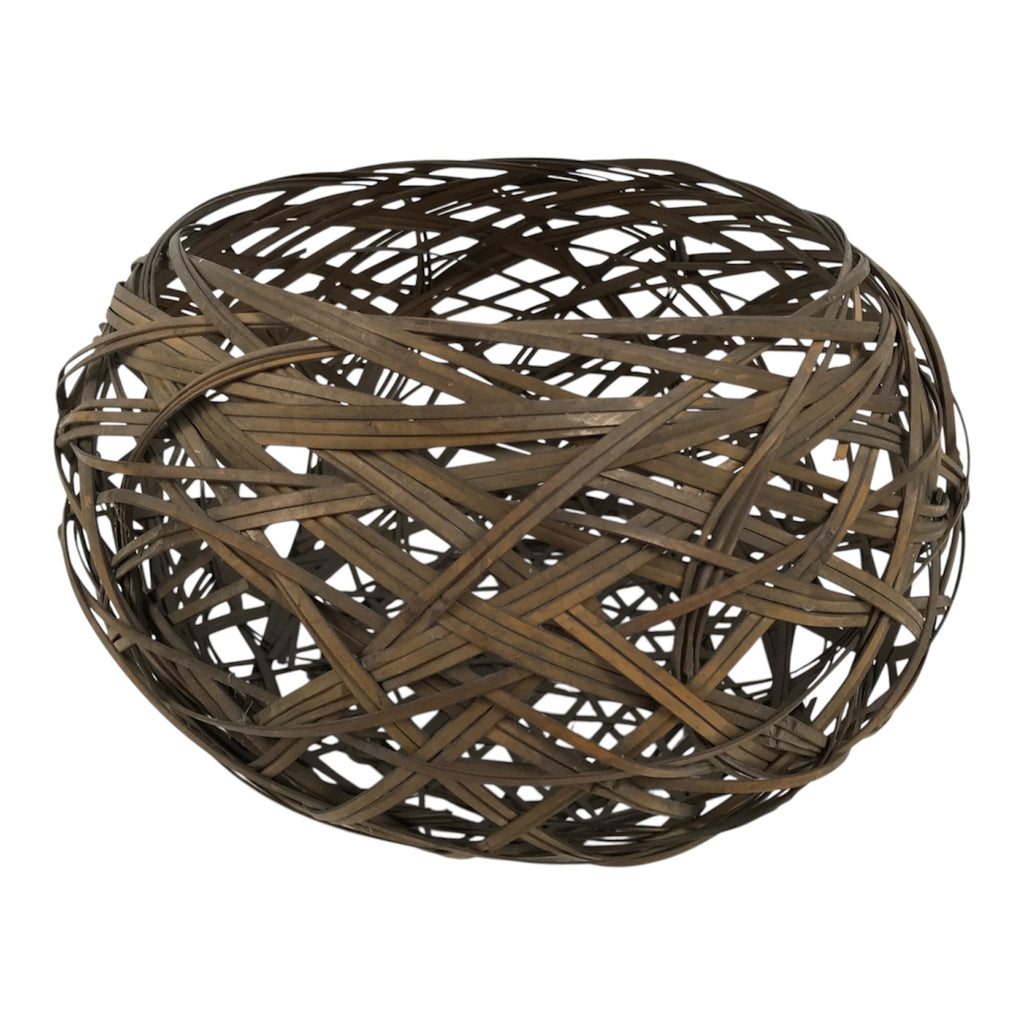 Japanese Handwoven Bamboo Basket Vtg Kago Ikebana Flower Arrangement Vase B271-KT - Basket-chidorivintage.com