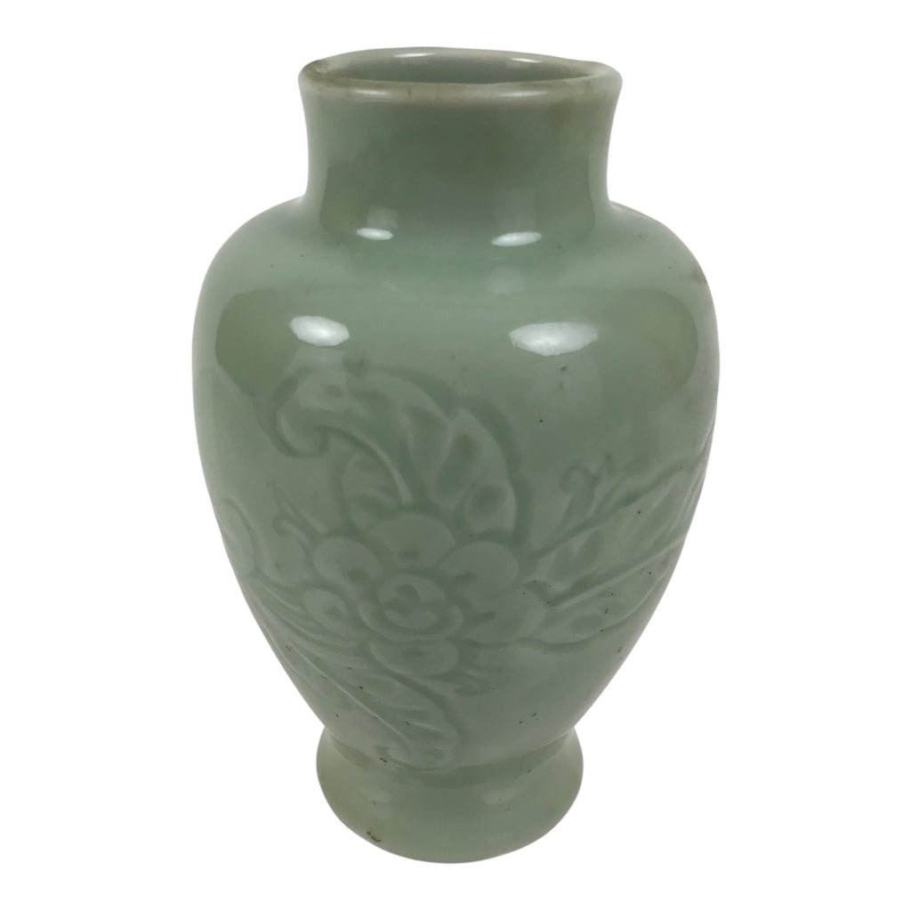 Japanese Porcelain Flower Vase Vtg Ikebana Kabin Celadon Green Floral FK259-KT - Vase-chidorivintage.com