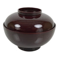 Japanese Lacquered Wooden Lidded Bowl Owan Vtg Simple Brown Wood Grain LB198-KT - Bowl-chidorivintage.com