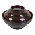 Japanese Lacquered Wooden Lidded Bowl Soup Owan Vtg Simple Brown Red LB200-KT - Bowl-chidorivintage.com