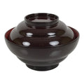 Japanese Lacquered Wooden Lidded Bowl Soup Owan Vtg Simple Brown Red LB202-KT - Bowl-chidorivintage.com