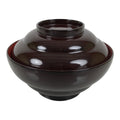 Japanese Lacquered Wooden Lidded Bowl Soup Owan Vtg Simple Brown Red LB205-KT - Bowl-chidorivintage.com