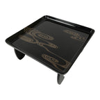 Japanese Lacquered Wooden Legged Ozen Table Vtg Meal Serving Tray Black L623-KT - Tray-chidorivintage.com