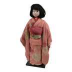 Japanese Ichimatsu Ningyo Doll Vtg Pink Silk Kimono Glass Eyes Gofun Face ID698-AD - Doll-chidorivintage.com