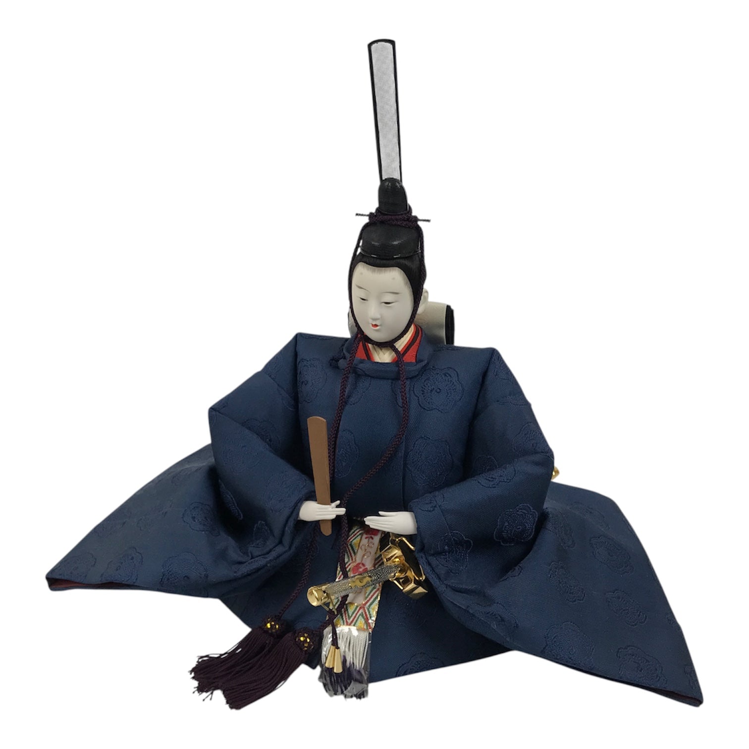 Japanese Prince Hina Ningyo Doll Girls' Day Ohinasama Matsuri Blue Silk ID699-AD - Doll-chidorivintage.com