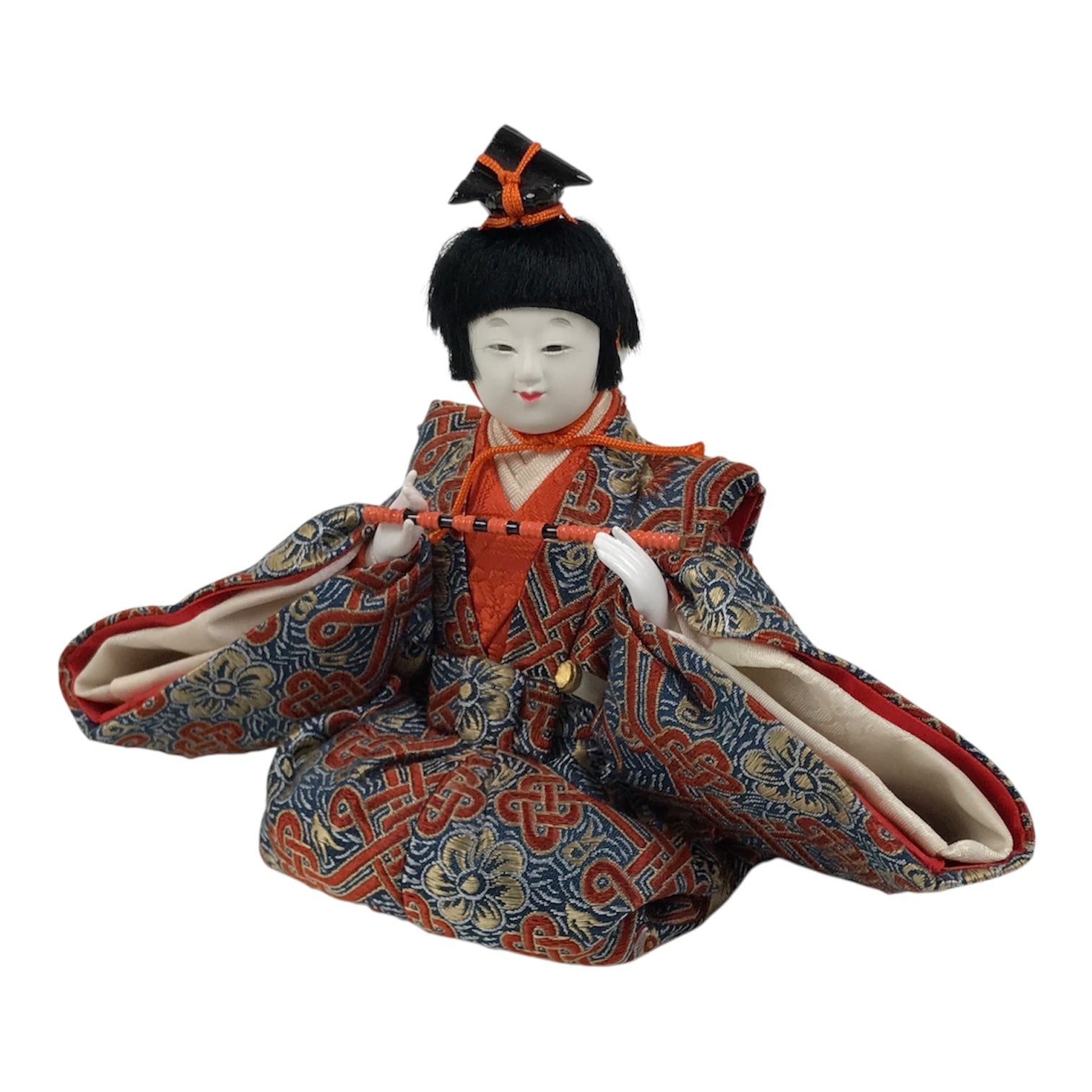 Japanese Goninbayashi Court Musician Hina Ningyo Doll Vtg Girls' Day Flute ID714-AD - Doll-chidorivintage.com
