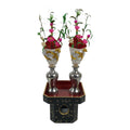 Japanese Lacquer Wood Sanpo Hina Doll Furniture Vtg Flower Vases Black Red ID718-FB - Hina Doll Furniture-chidorivintage.com