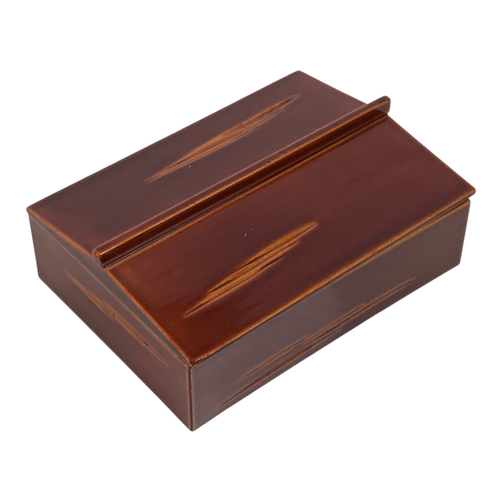 Japanese Lacquered Wooden Toothpick Case Box Yojiire Hida Shunkei Kashikiri L641-KT - Lacquerware-chidorivintage.com