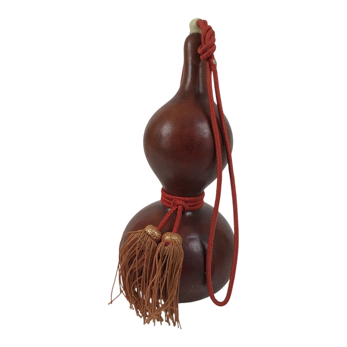 Japanese Natural Hyotan Gourd Vtg Sake Bottle Lucky Charm Calabash Brown G284-AD - Other Display Item-chidorivintage.com