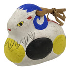 Japanese Clay Bell Dorei Sheep Vtg Tsuchi-Suzu Zodiac Animal White Blue DR698-AD - Dorei-chidorivintage.com