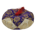 Japanese Buddhist Orin Bell Singing Bowl Fabric Pillow Purple Gold Floral BT16-OT - Buddhist-chidorivintage.com
