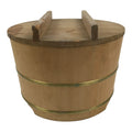 Japanese Large Handcrafted Lidded Wooden Oke Bucket Vtg Water Rice Storage BK64-OT - Wood-chidorivintage.com
