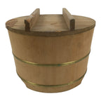 Japanese Large Handcrafted Lidded Wooden Oke Bucket Vtg Water Rice Storage BK64-OT - Wood-chidorivintage.com
