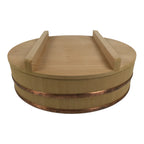 Japanese Handmade Wooden Oke Bucket Sushioke Hangiri Vtg Lidded Handai BK65-OT - Wood-chidorivintage.com