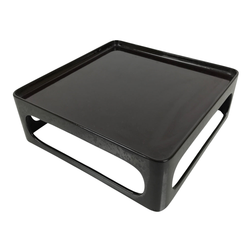 Japanese Wooden Lacquered Cut-Out Ozen Low Table Vtg Serving Tray Black L643-KT - Tray-chidorivintage.com