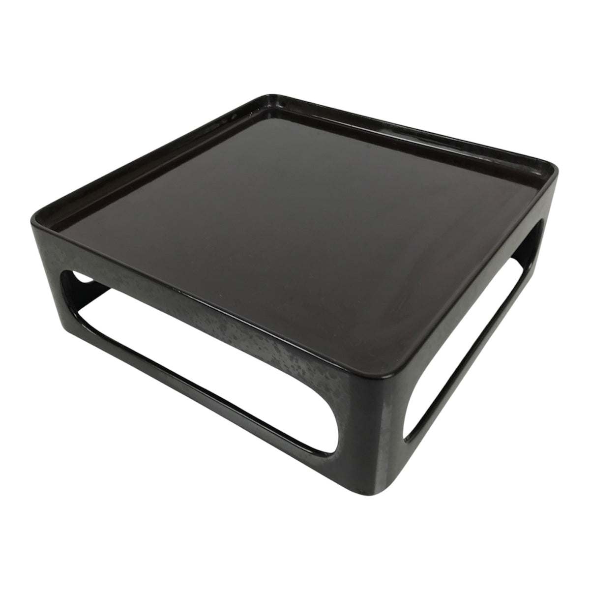 Japanese Wooden Lacquered Cut-Out Ozen Low Table Vtg Serving Tray Black L643-KT - Tray-chidorivintage.com