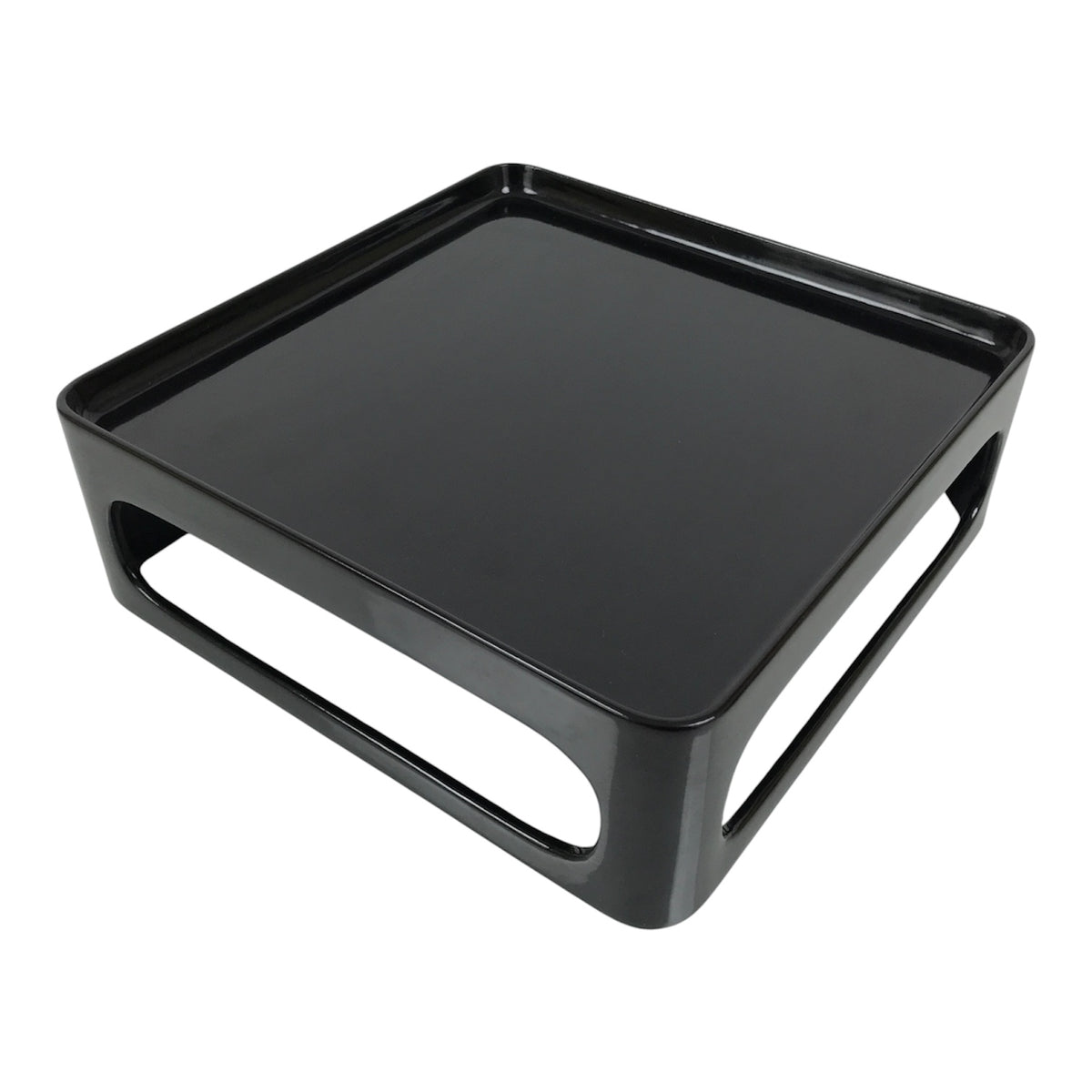 Japanese Wooden Lacquered Cut-Out Ozen Low Table Vtg Serving Tray Black L644-KT - Tray-chidorivintage.com