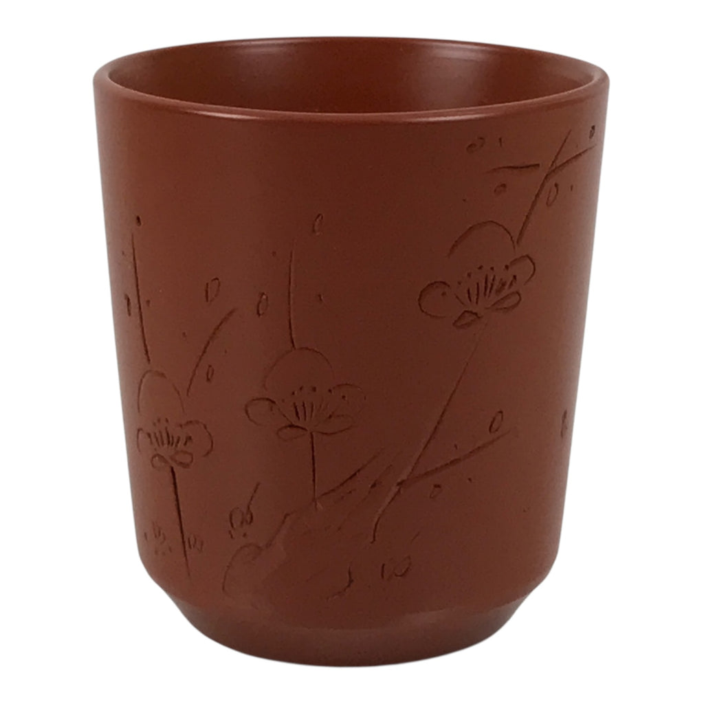 Japanese Tokoname Ware Ceramic Teacup Pottery Yunomi Plum Blossom Brown TC636-KT - Teacup-chidorivintage.com