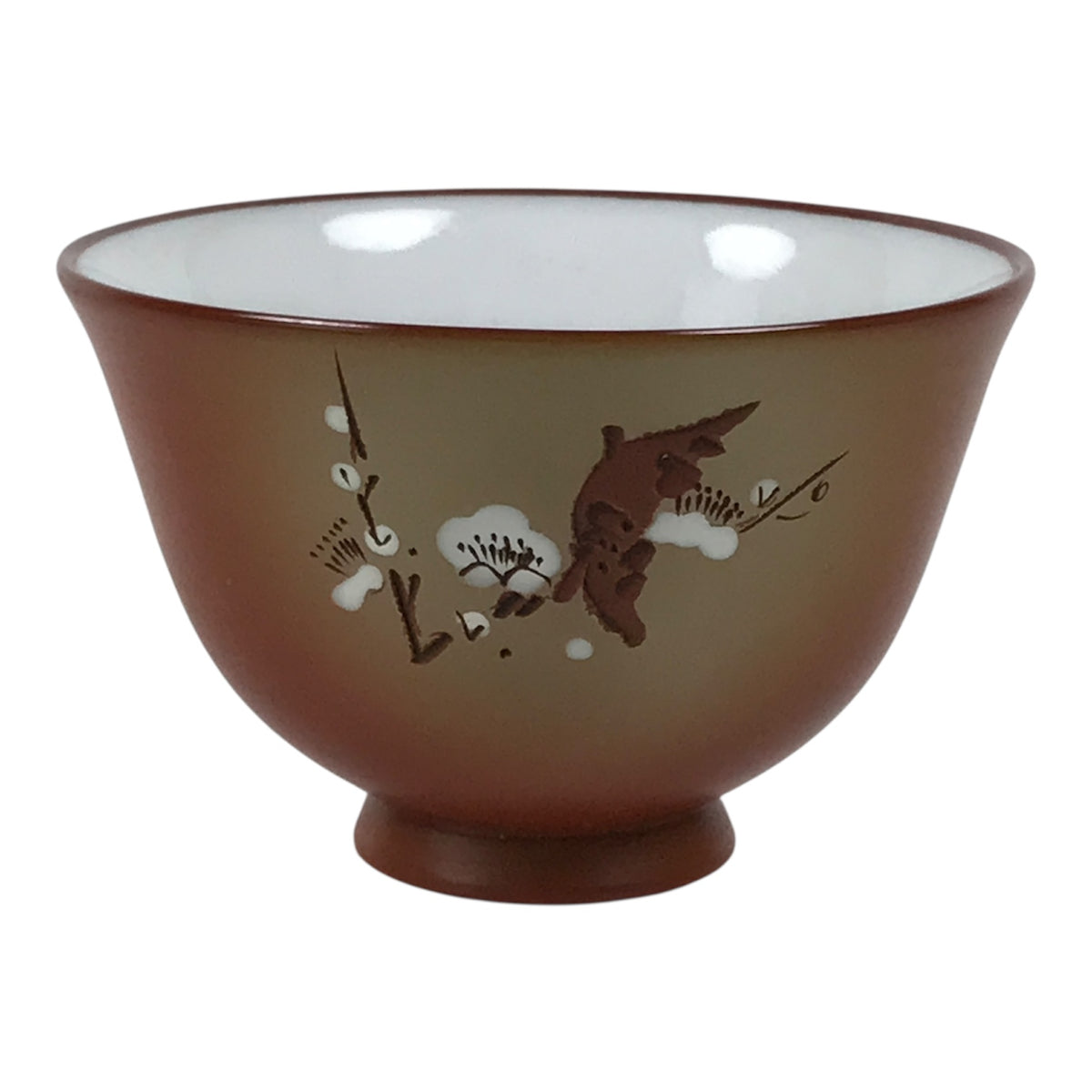 Japanese Tokoname Ware Ceramic Teacup Pottery Yunomi Plum Blossom White TC637-KT - Teacup-chidorivintage.com