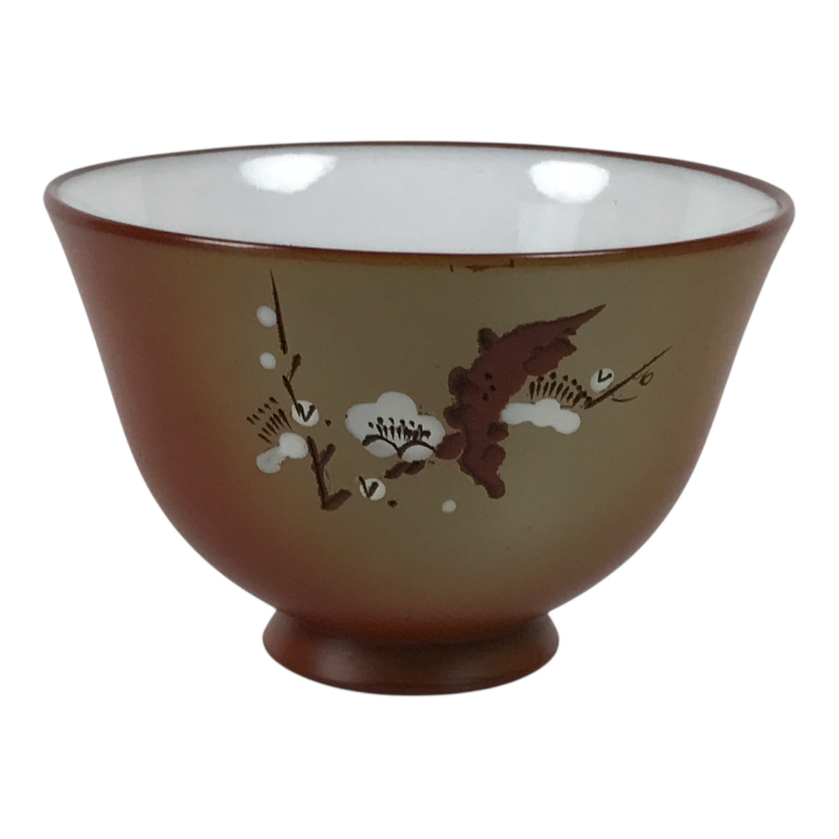 Japanese Tokoname Ware Ceramic Teacup Pottery Yunomi Plum Blossom White TC638-KT - Teacup-chidorivintage.com