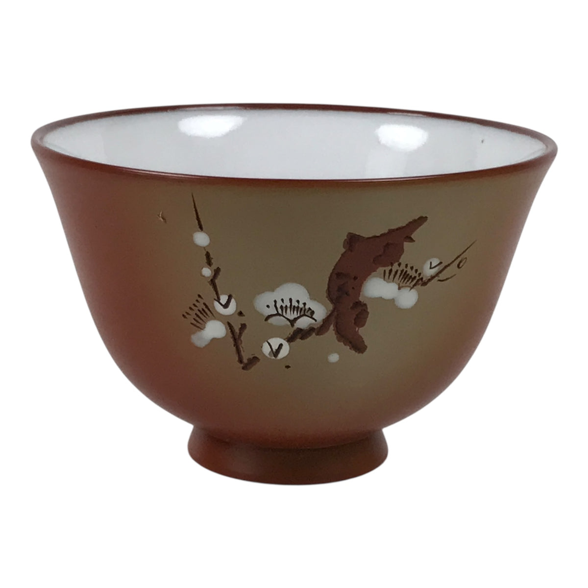 Japanese Tokoname Ware Ceramic Teacup Pottery Yunomi Plum Blossom White TC640-KT - Teacup-chidorivintage.com