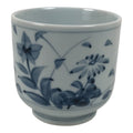 Japanese Sometsuke Porcelain Teacup Vtg Pottery Yunomi White Blue Floral TC643-KT - Teacup-chidorivintage.com