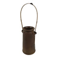 Japanese Ceramic Flower Vase Vtg Ikebana Kabin Brown Bamboo Handle FK266-KT - Vase-chidorivintage.com