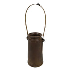 Japanese Ceramic Flower Vase Vtg Ikebana Kabin Brown Bamboo Handle FK266-KT - Vase-chidorivintage.com