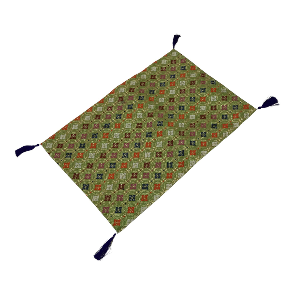 Japanese Buddhist Altar Silk Table Cloth Uchishiki Kyozukue Shippo Green BT22-OT - Buddhist-chidorivintage.com