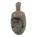 Japanese Ceramic Sake Bottle Tokkuri Vtg Drama Brown White Crackle Glaze TS927-KT - Sake Bottle-chidorivintage.com
