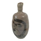 Japanese Ceramic Sake Bottle Tokkuri Vtg Drama Brown White Crackle Glaze TS927-KT - Sake Bottle-chidorivintage.com