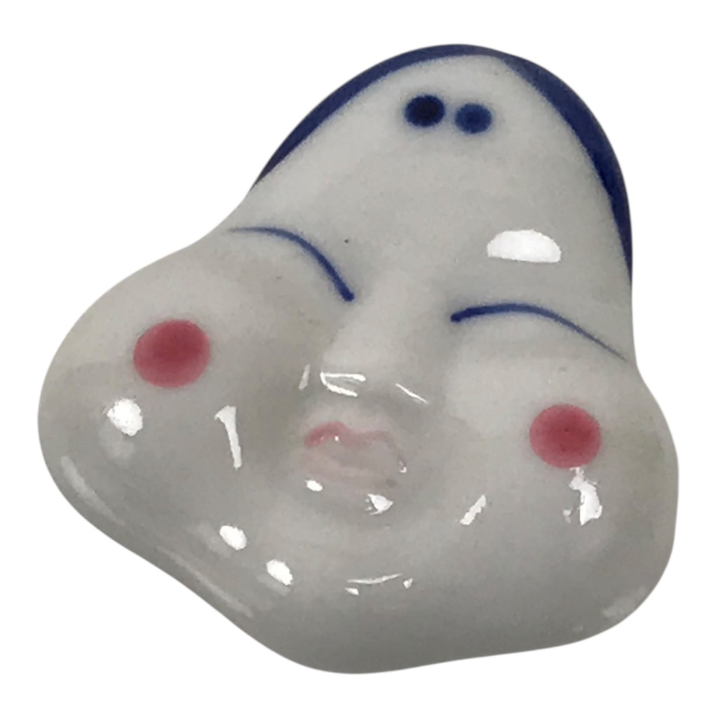Japanese Porcelain Chopstick Rest Holder Vtg Hashioki Okame Otafuku Woman CR274-KT - Chopstick Holder-chidorivintage.com