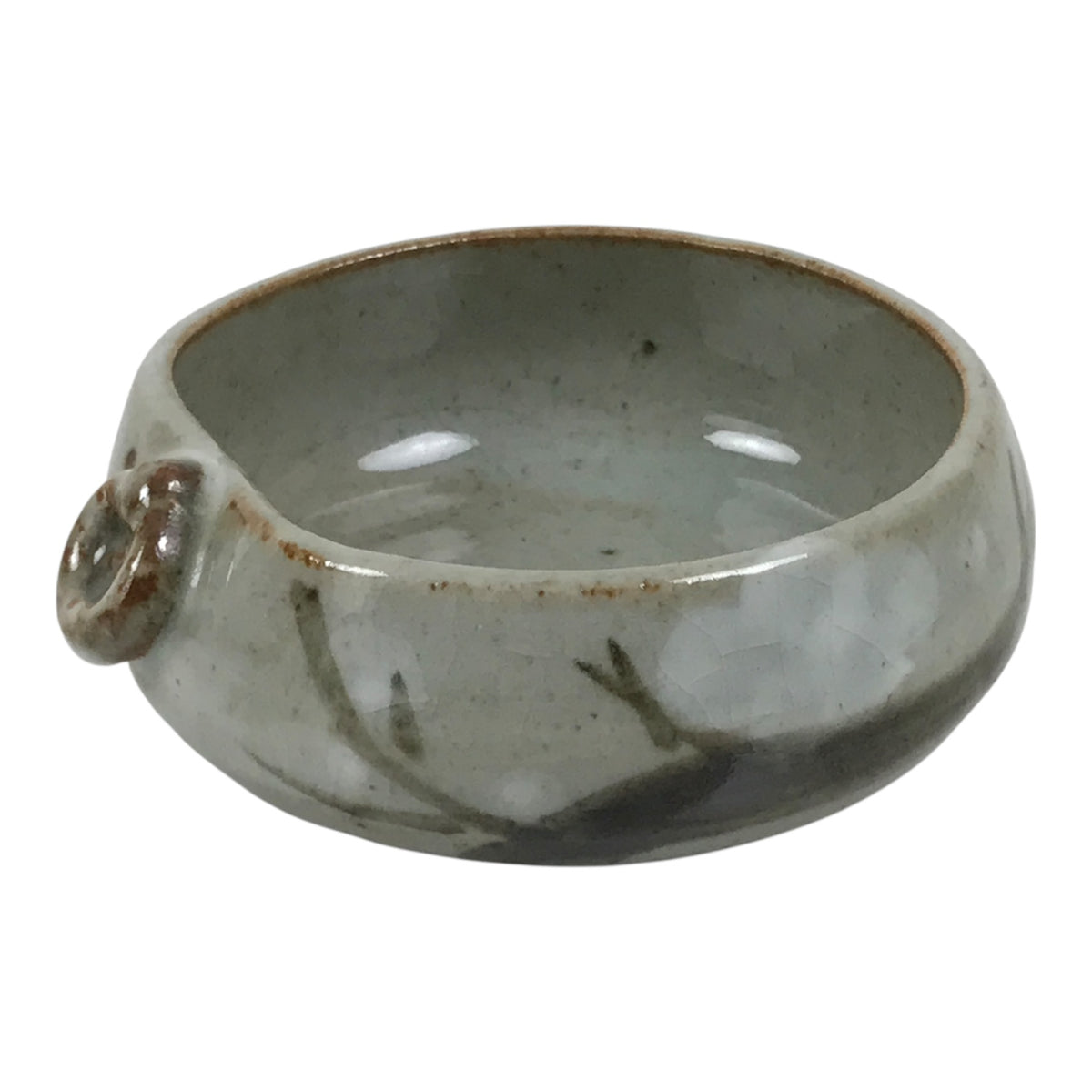 Japanese Ceramic Small Dish Vtg Kobachi Bowl Gray White Plum Blossoms Y592-KT - Bowl-chidorivintage.com