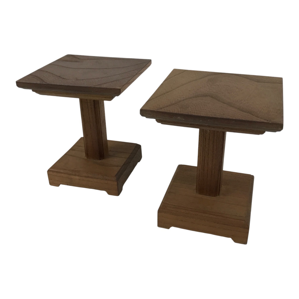 Japanese Wooden Shogi Komadai Game Piece Stands Vtg 2pc Chess Accessory WT615-FB - Stand-chidorivintage.com