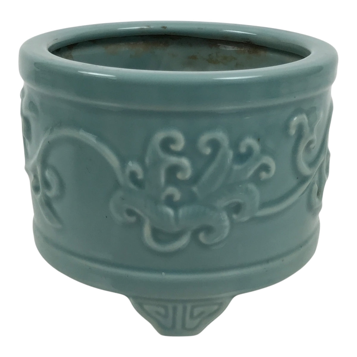 Japanese Buddhist Altar Porcelain Incense Burner Koro Censer Celadon Blue BT27-OT - Buddhist-chidorivintage.com