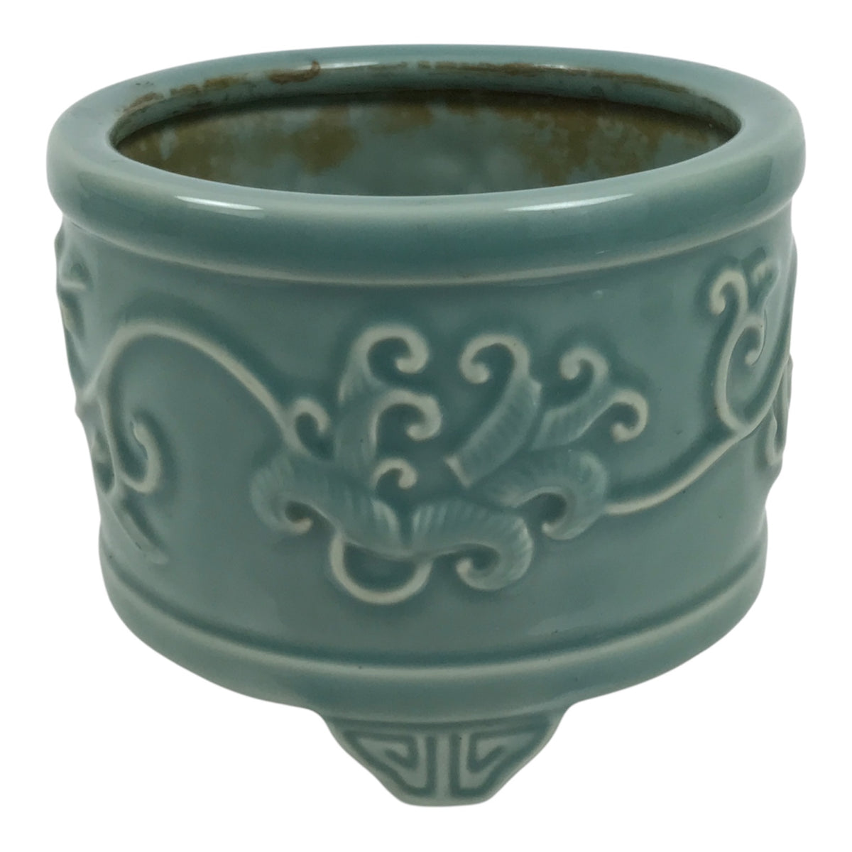 Japanese Buddhist Altar Porcelain Incense Burner Koro Censer Celadon Blue BT28-OT - Buddhist-chidorivintage.com
