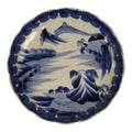 Japanese Porcelain Plate Kozara Blue White Sometsuke Mountain Village Scene Y600-KT - Plate-chidorivintage.com