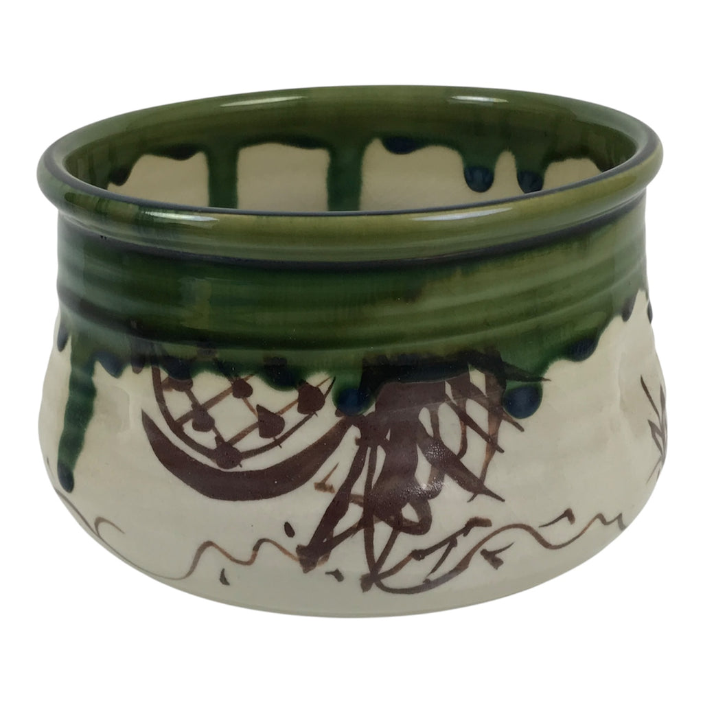 Japanese Oribe Pottery Ceramic Waste Water Bowl Kensui Vtg Tea Ceremony CHB175-KT - Bowl-chidorivintage.com