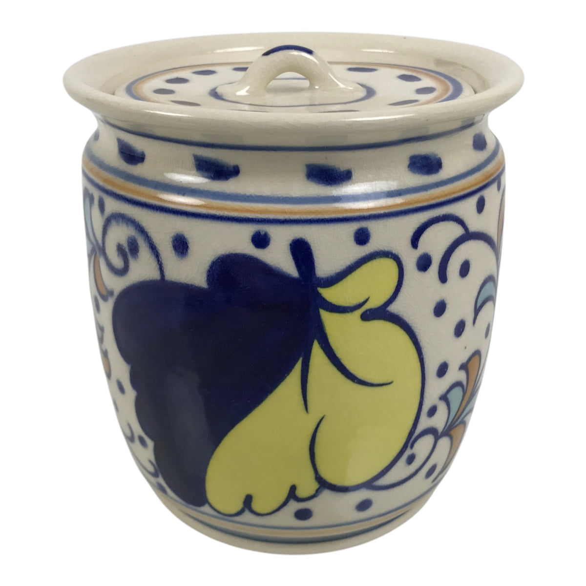 Japanese Porcelain Mizusashi Water Jar Vtg Tea Ceremony Pot Dutch-Style TG214-KT - Tea Ceremony-chidorivintage.com