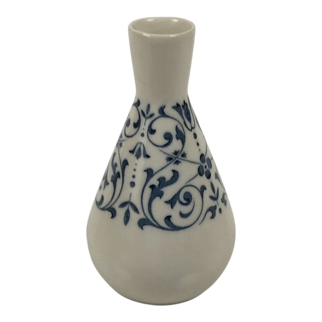 Japanese Porcelain Sake Bottle Tokkuri Vtg Tachikichi White Blue Arabesque TS934-KT - Sake Bottle-chidorivintage.com