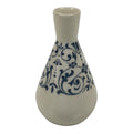 Japanese Porcelain Sake Bottle Tokkuri Vtg Tachikichi White Blue Arabesque TS934-KT - Sake Bottle-chidorivintage.com