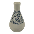 Japanese Porcelain Sake Bottle Tokkuri Vtg Tachikichi White Blue Arabesque TS934-KT - Sake Bottle-chidorivintage.com
