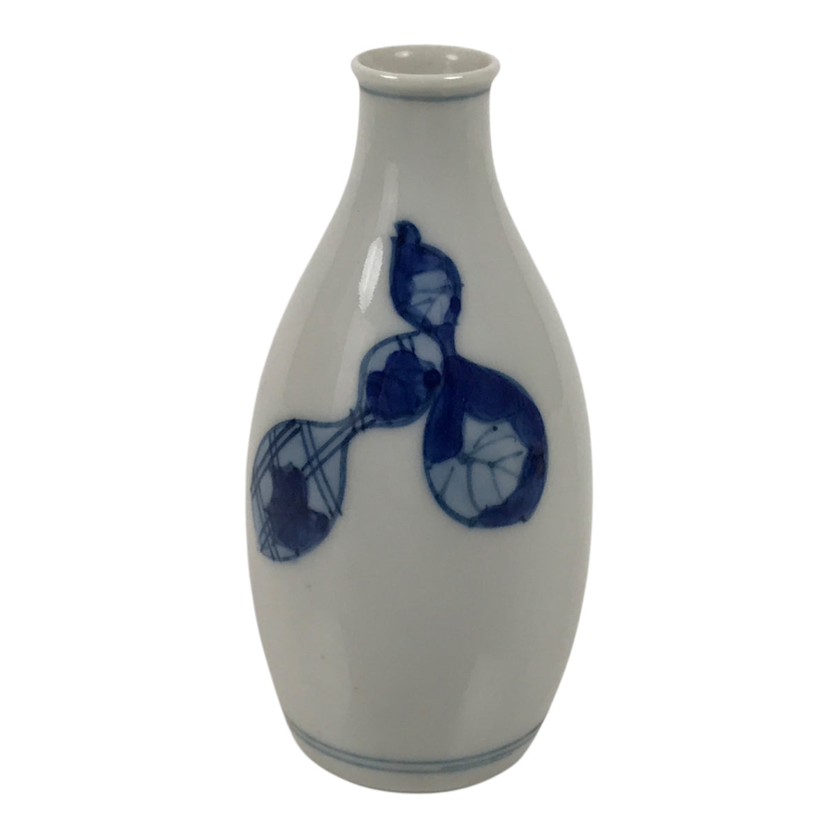 Japanese Porcelain Sake Bottle Tokkuri Vtg Blue White Sometsuke Gourd TS935-KT - Sake Bottle-chidorivintage.com