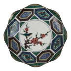 Japanese Kutani Porcelain Small Plate Kozara Bird Plum Blossoms Blue Green Y604-KT - Plate-chidorivintage.com