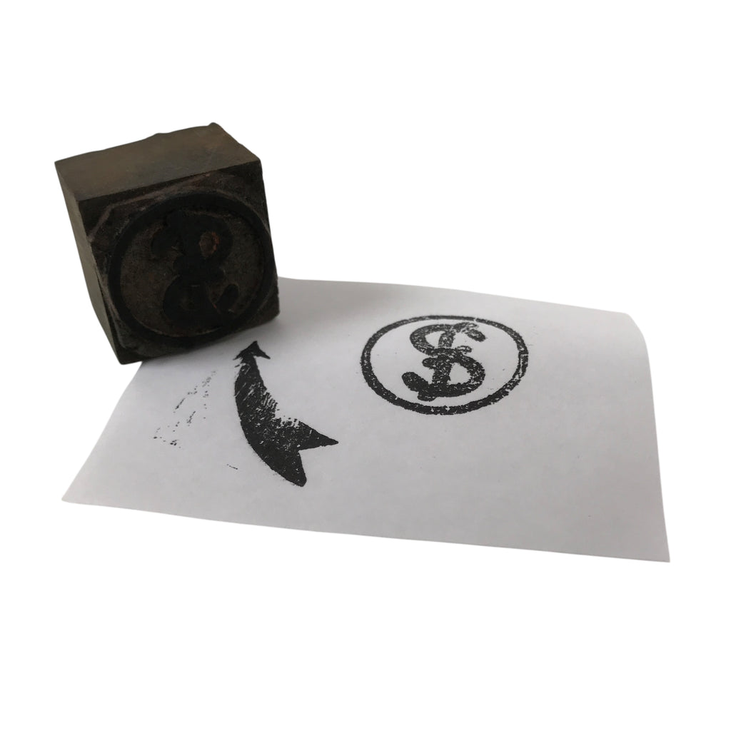 Japanese Rubber Stamp Vtg Fujitsu Old Logo Arrow 2-Sides Showa Stationary HS333-OT - Hanko-chidorivintage.com
