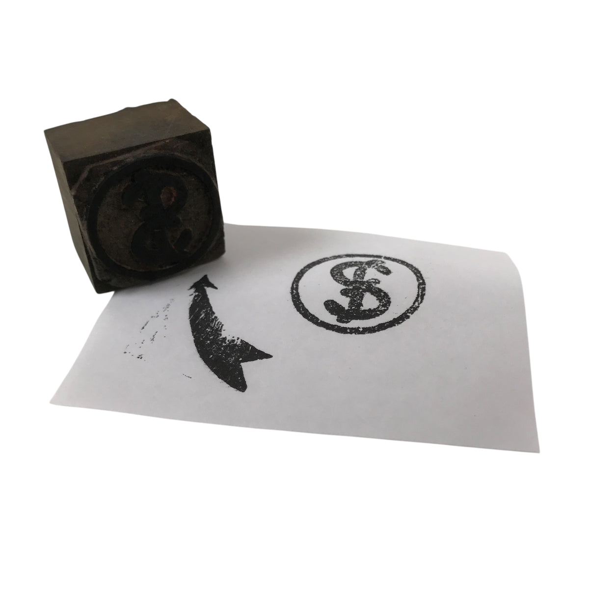 Japanese Rubber Stamp Vtg Fujitsu Old Logo Arrow 2-Sides Showa Stationary HS333-OT - Hanko-chidorivintage.com