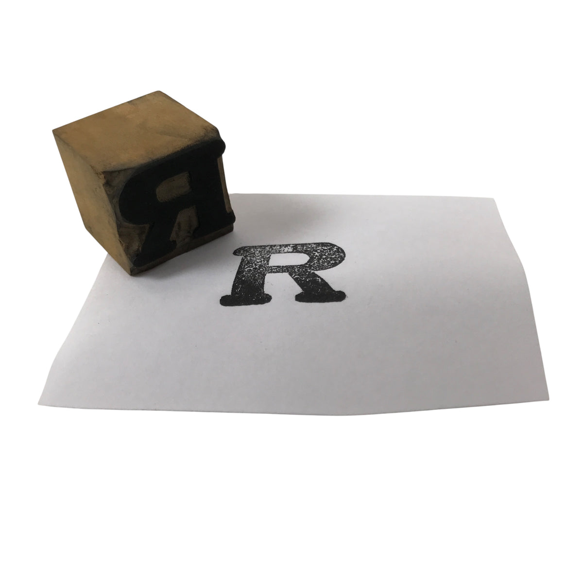 Japanese Hand-Carved Wood Stamp Vtg Alphabet Letter R Showa Stationary HS334-OT - Hanko-chidorivintage.com