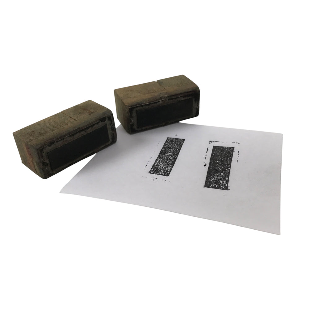 Japanese Hand-Carved Wood Stamp Vtg Dash 2 Pcs Showa Office Stationary HS338-OT - Hanko-chidorivintage.com