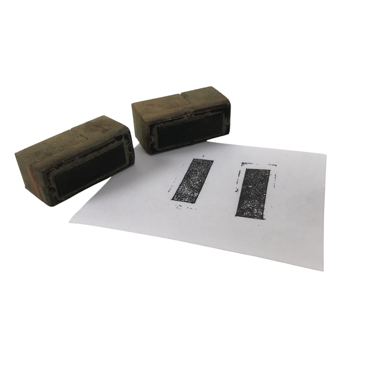 Japanese Hand-Carved Wood Stamp Vtg Dash 2 Pcs Showa Office Stationary HS338-OT - Hanko-chidorivintage.com